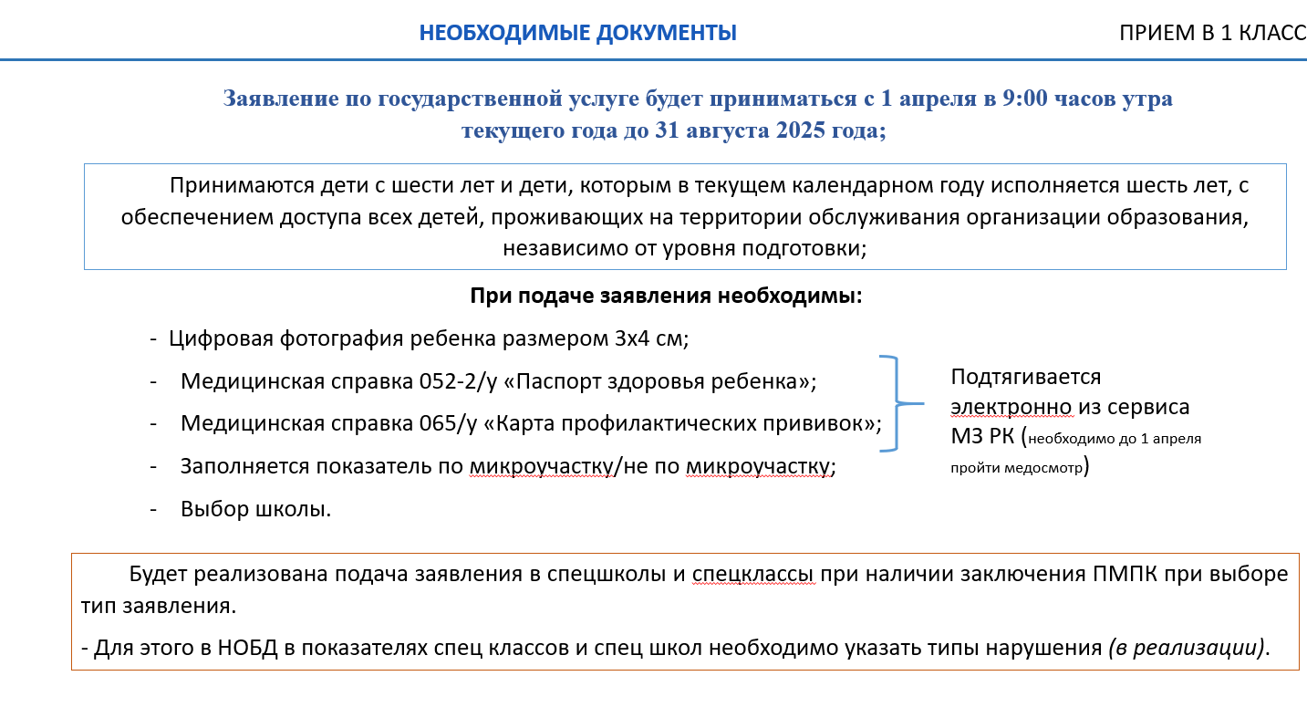 ПРИЕМ В 1 КЛАСС
