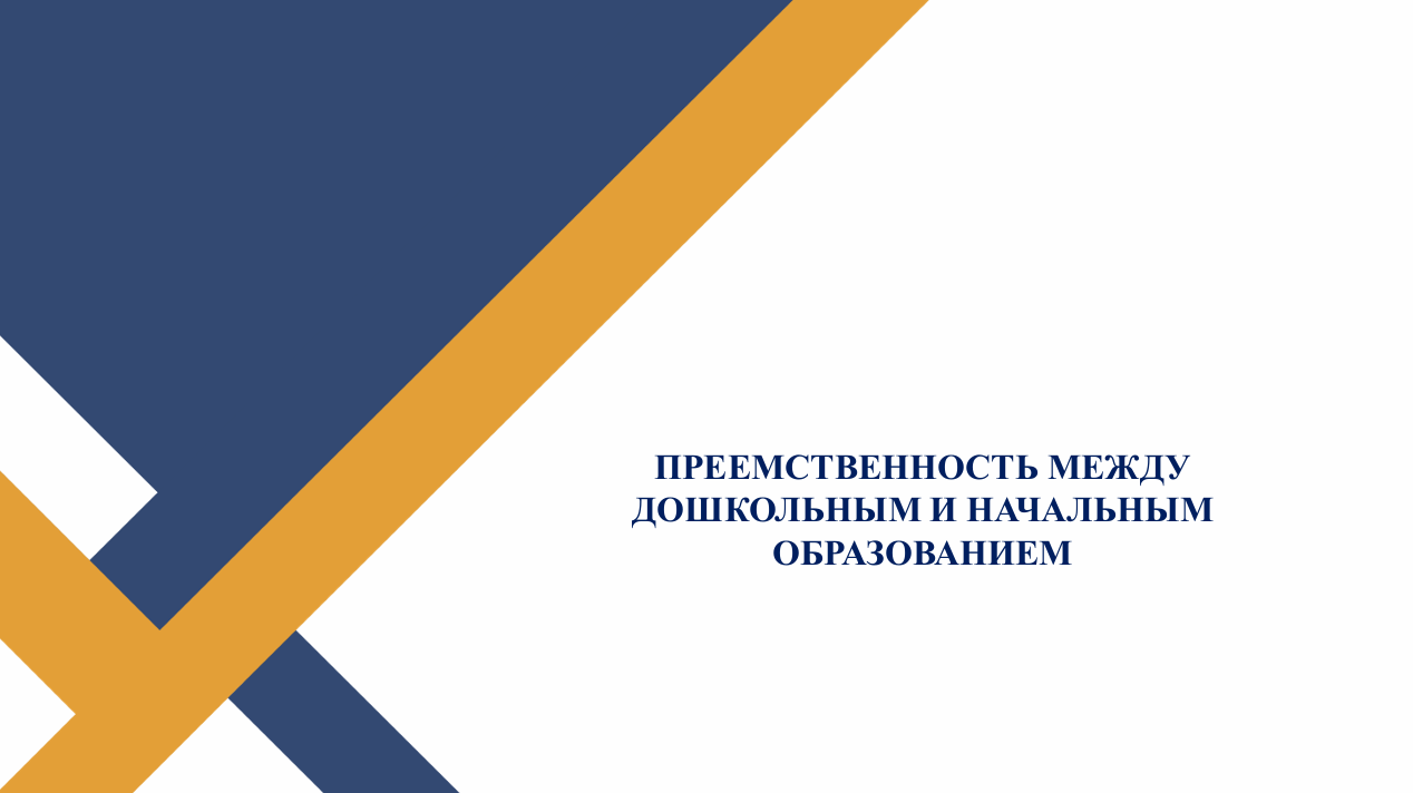 ПРИЕМСТВЕННОСТЬ МЕЖДУ ДОШКОЛЬНЫМ И НАЧАЛЬНЫМ ОБРАЗОВАНИЕМ